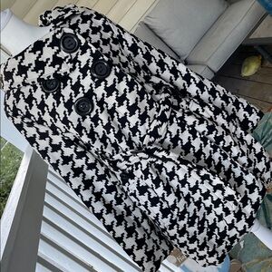 Houndstooth Black and White Coat